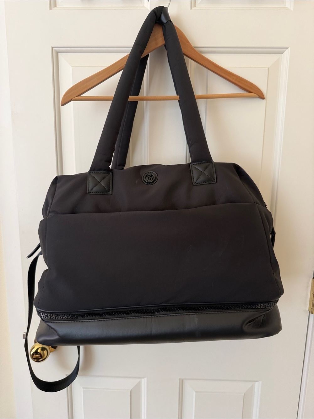 Joan & David Black Quilted Travel Duffel Bag